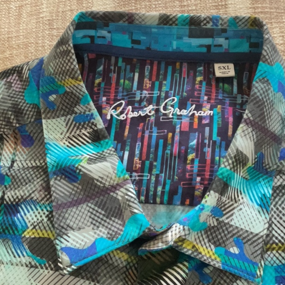 Robert Graham Multicolor Geometric Casual Button Down Shirt
